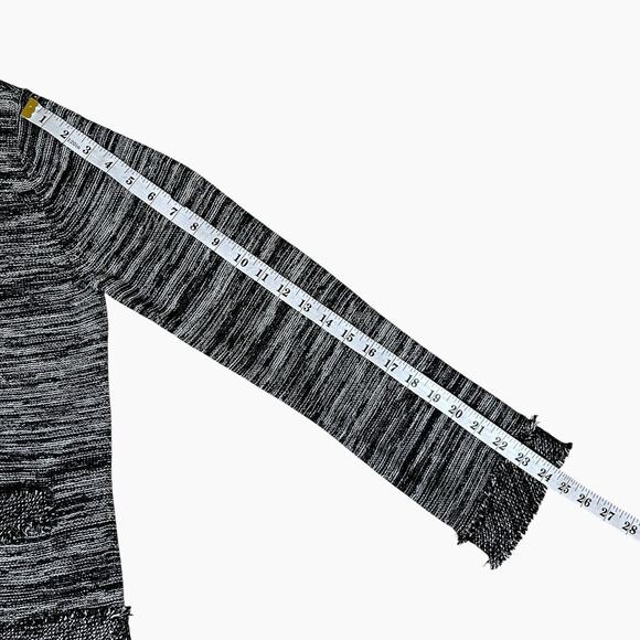 Conrad C Collection Cardigan Medium Silver Metallic Gray Black Fringe Classic - Picture 11 of 11